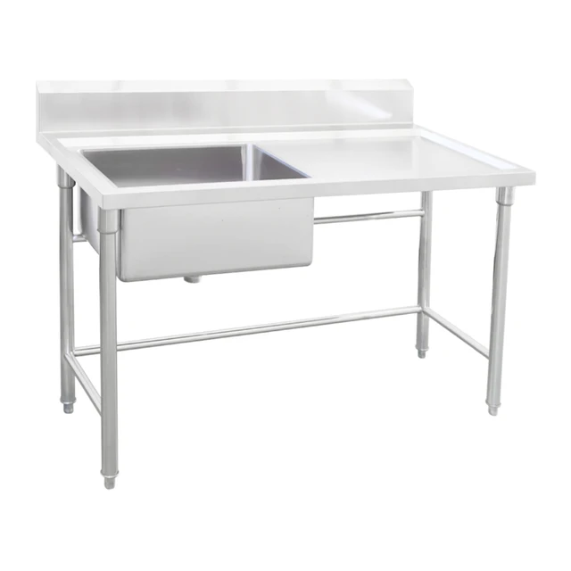 Single Bowl Prep Sink - 1700mm x 700mm x 900mm High - RHS Work Area