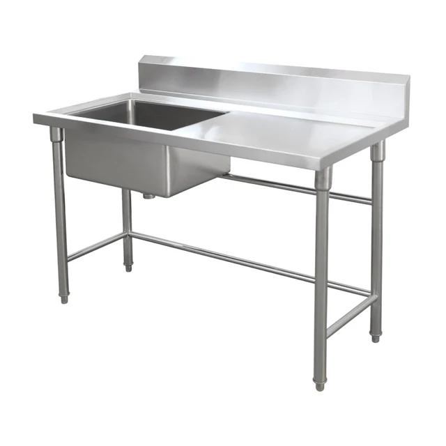 Single Bowl Prep Sink - 1700mm x 700mm x 900mm High - RHS Work Area
