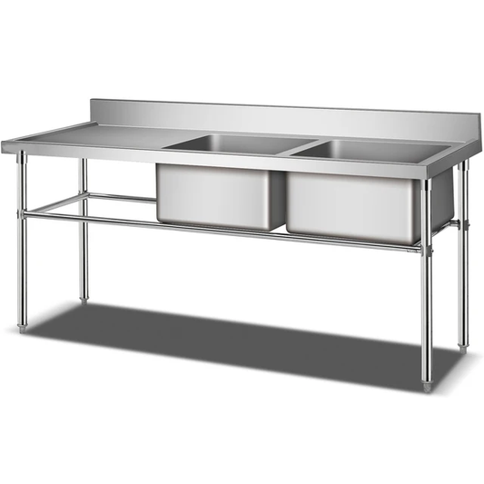 Double Bowl Sink - 1700mm x 700mm  x 900mm High - LHS Work Area