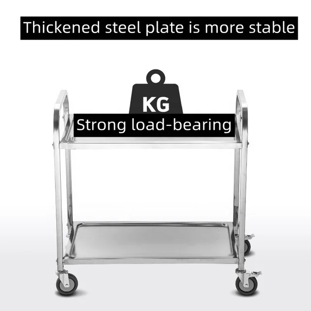 2 Tier Stainless Steel Trolley