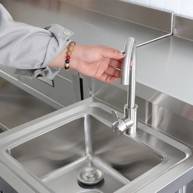 Double Bowl Sink - 2300mm x 700mm x 900mm High - LHS Work Area