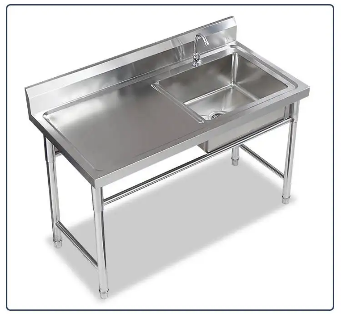 Single Bowl Prep Sink - 1350mm x 700mm x 900mm High - LHS Work Area