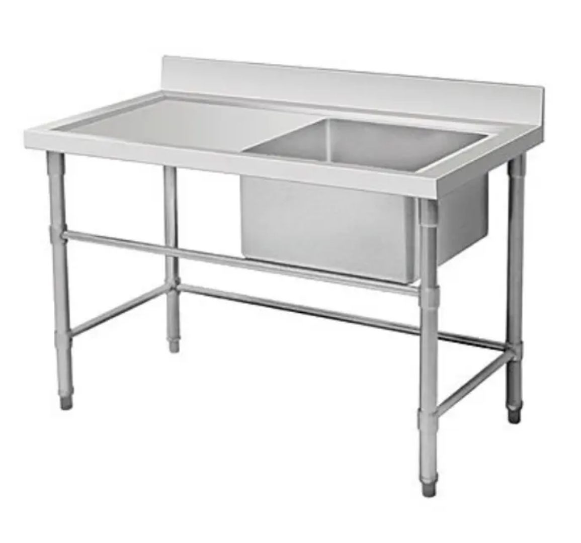 Single Bowl Prep Sink - 1350mm x 700mm x 900mm High - LHS Work Area
