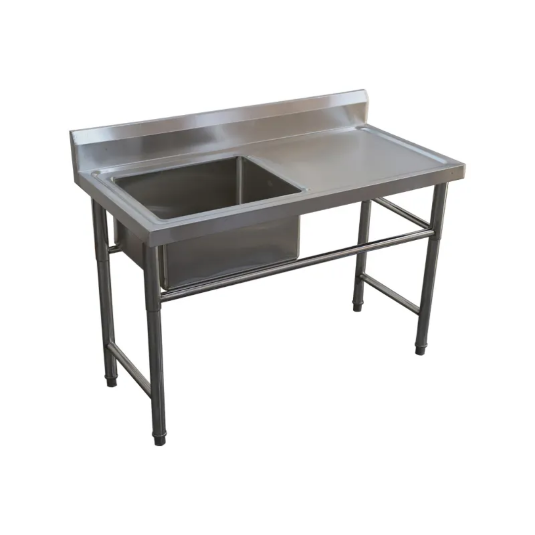 Single Bowl Prep Sink - 1350mm x 700mm x 900mm High - RHS Work Area