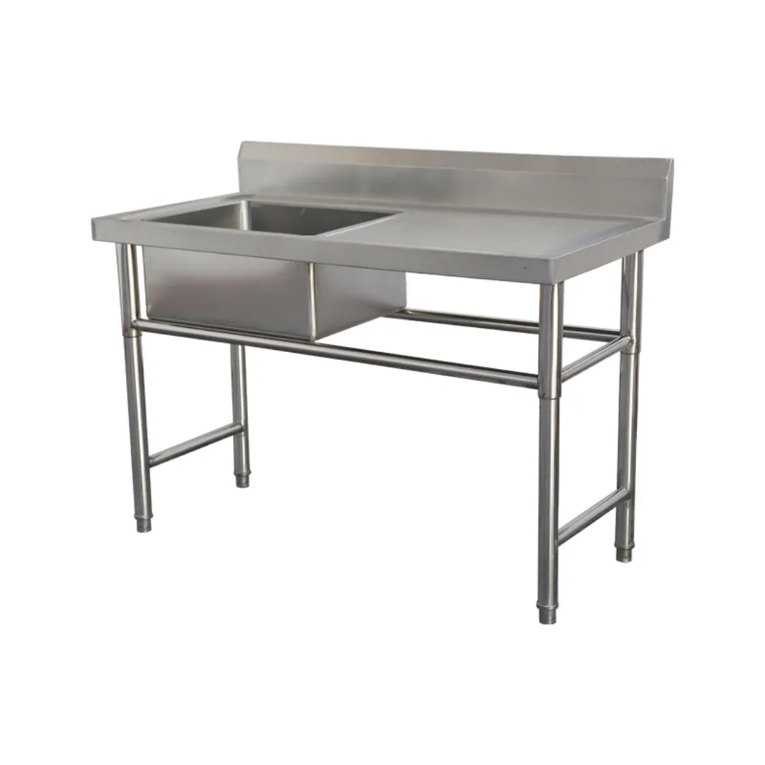Single Bowl Prep Sink - 1350mm x 700mm x 900mm High - RHS Work Area