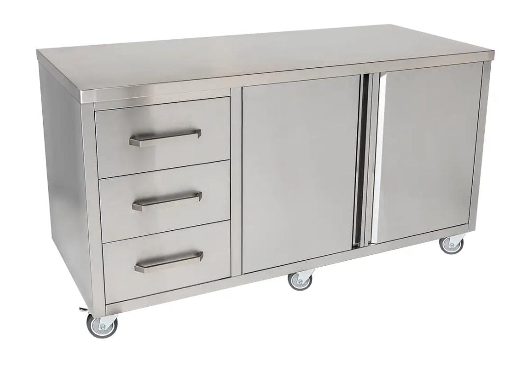Stainless Steel Drawer Service Counter With Storage - 1800mm x 700mm x 900mmH