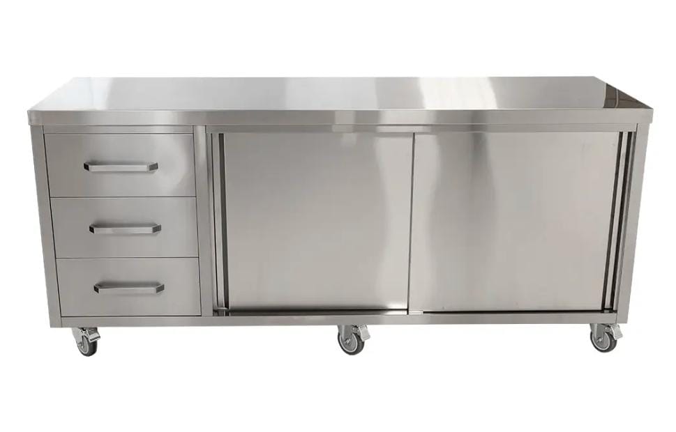 Stainless Steel Drawer Service Counter With Storage - 1800mm x 700mm x 900mmH