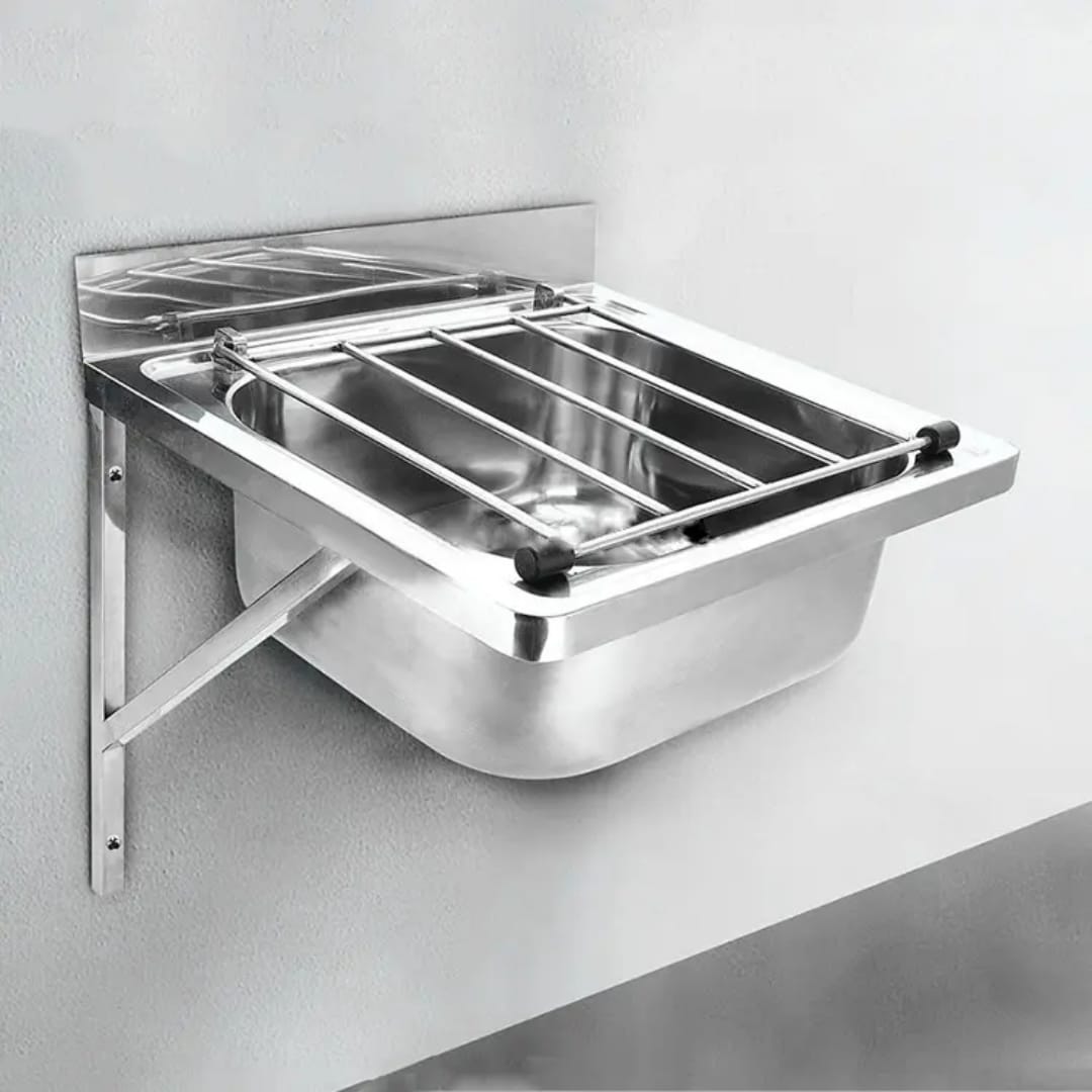 Commercial Stainless Steel Wall Mounted / Floor Mounted Dual Use Cleaner's Sink, Janitor Sink, Utility Sink - 600mm x 700mm x 900mmH