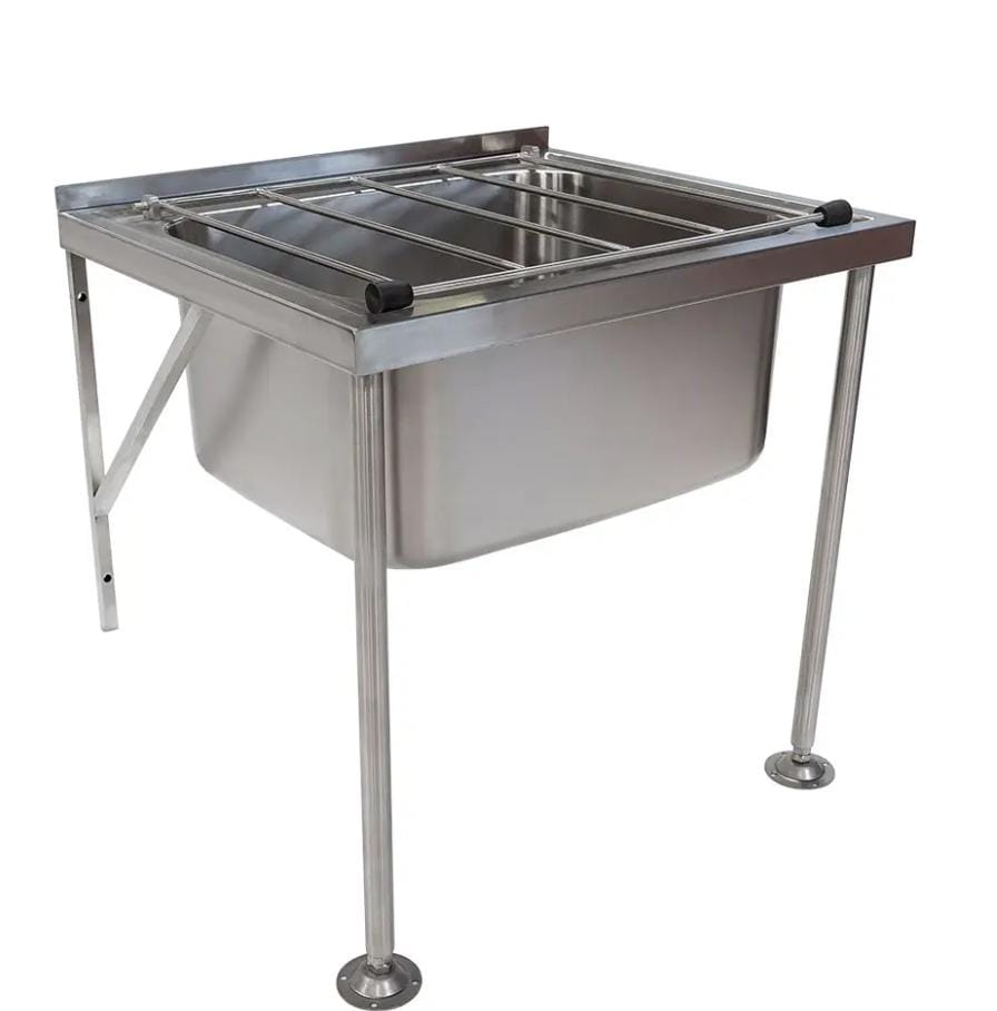 Commercial Stainless Steel Wall Mounted / Floor Mounted Dual Use Cleaner's Sink, Janitor Sink, Utility Sink - 600mm x 700mm x 900mmH
