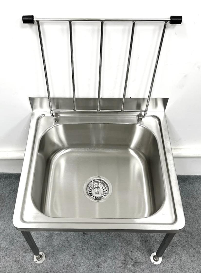 Commercial Stainless Steel Wall Mounted / Floor Mounted Dual Use Cleaner's Sink, Janitor Sink, Utility Sink - 600mm x 700mm x 900mmH