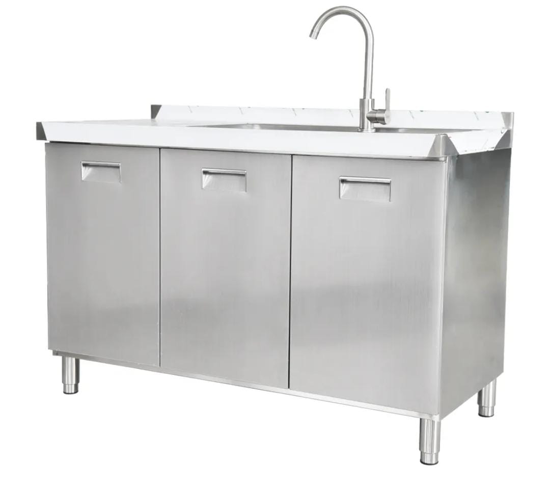Double Bowl Sink Cabinet - 1700mm x 700mm x 900mmH - LHS WORK AREA