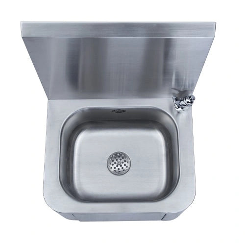 Wall Mount Knee Operated Hand Washing Sink With Splashback