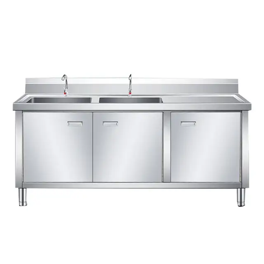 Double Bowl Sink Cabinet - 1700mm x 700mm x 900mmH -  RHS WORK AREA