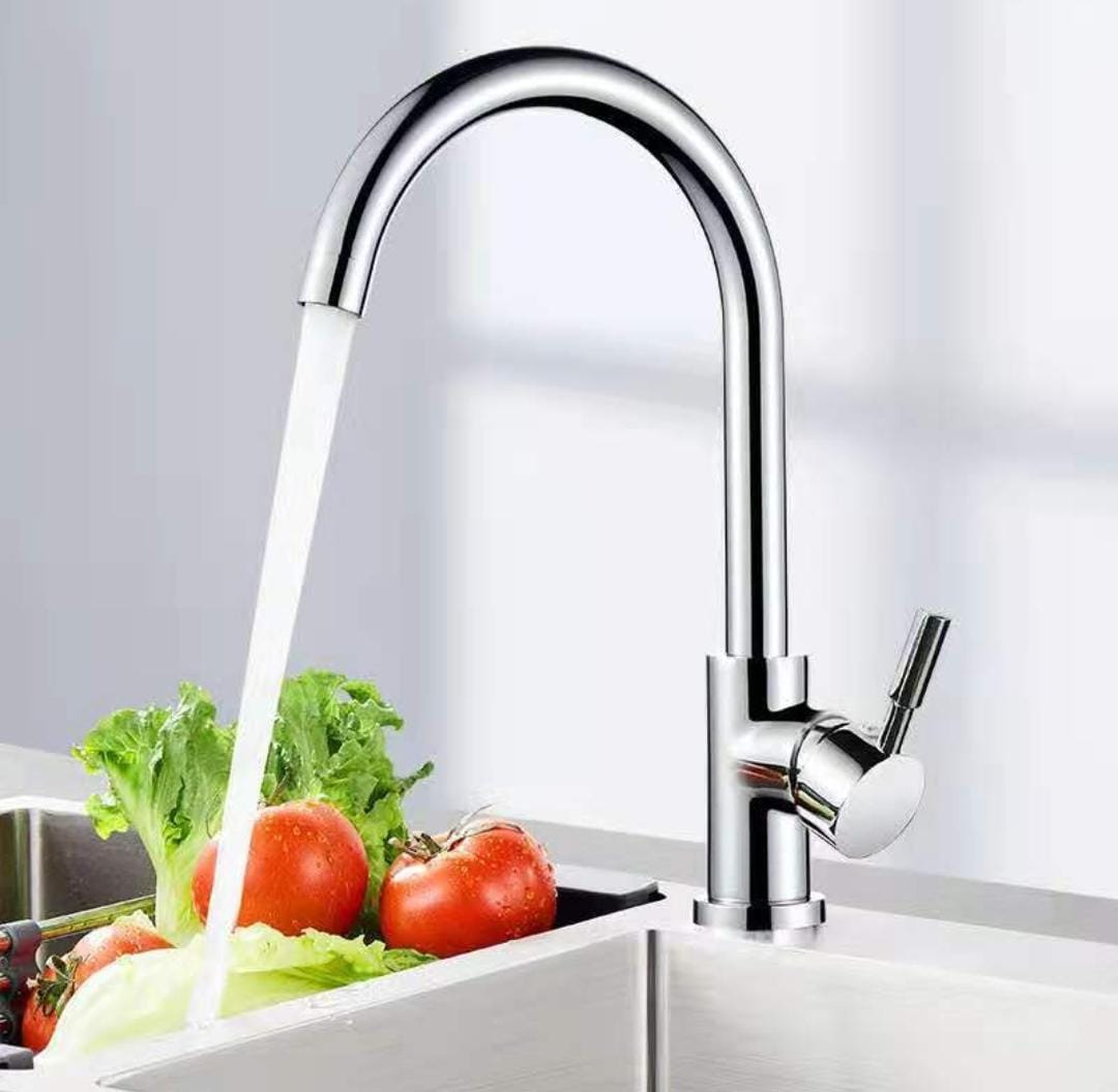 Single Handle Deck Mounted Brushed Mixer Stainless Steel Faucet Tap