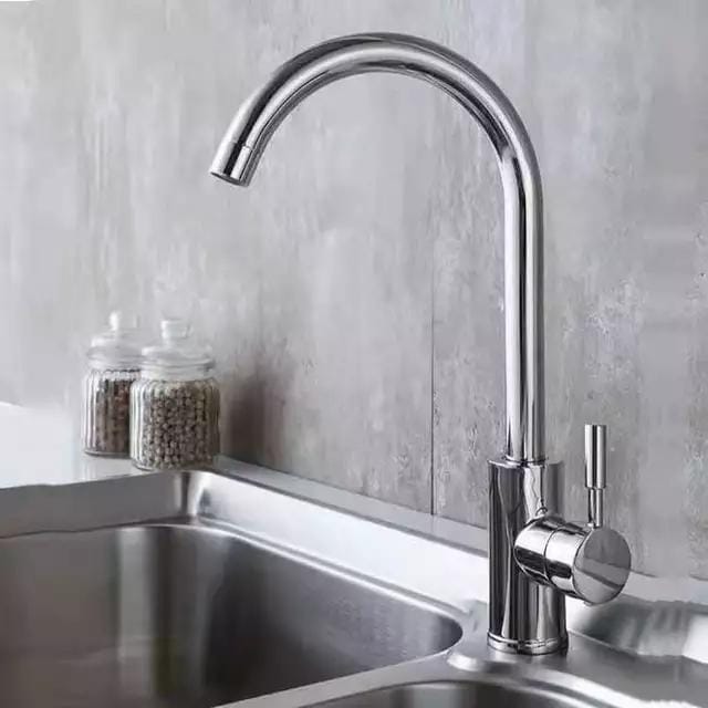 Single Handle Deck Mounted Brushed Mixer Stainless Steel Faucet Tap
