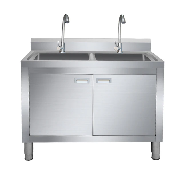 Double Bowl Sink Cabinet - 1700mm x 700mm x 900mmH - RHS WORK AREA ...