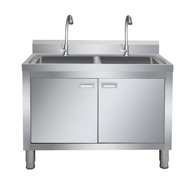 Double Bowl Sink Cabinet - 1700mm x 700mm x 900mmH -  RHS WORK AREA