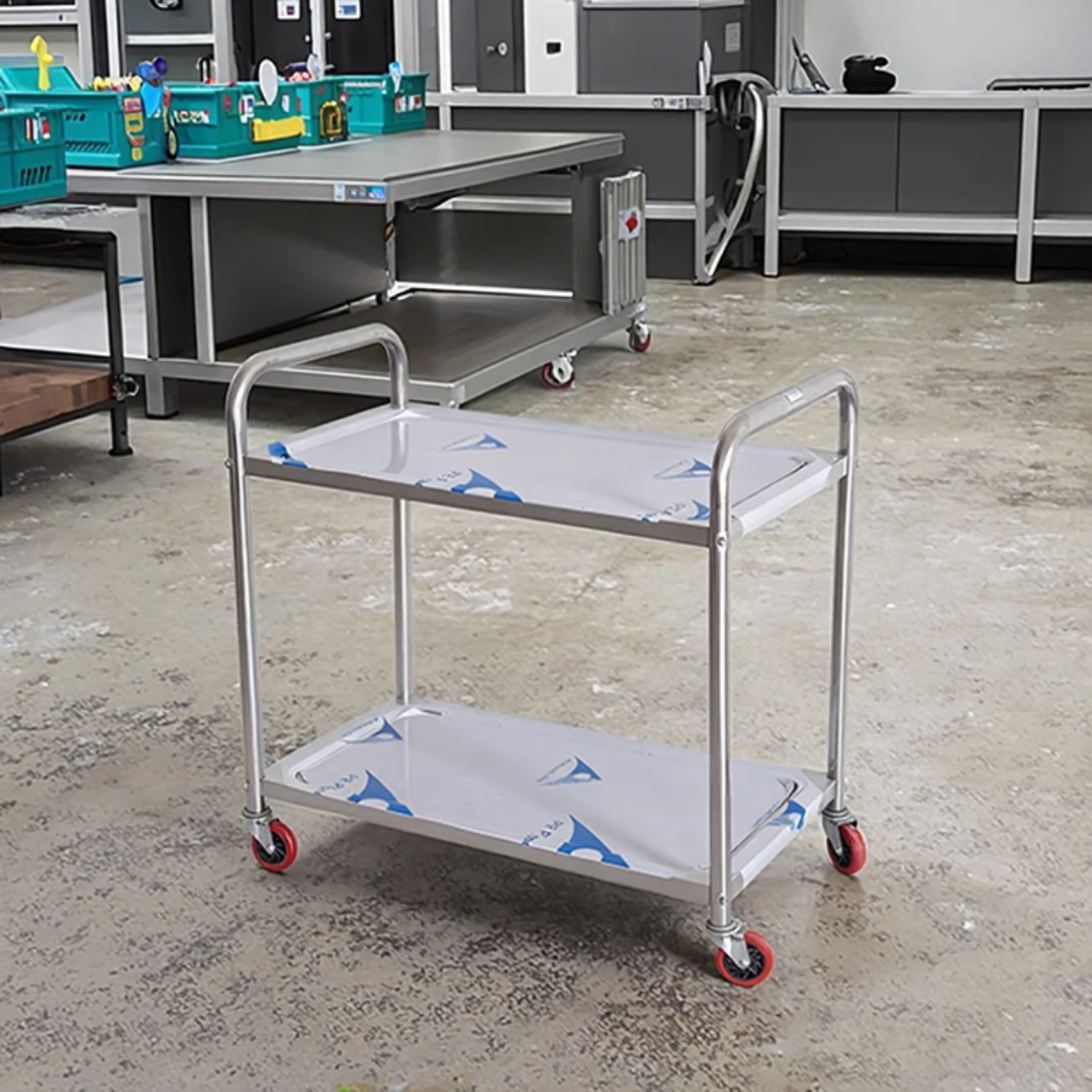 2 Tier Stainless Steel Trolley