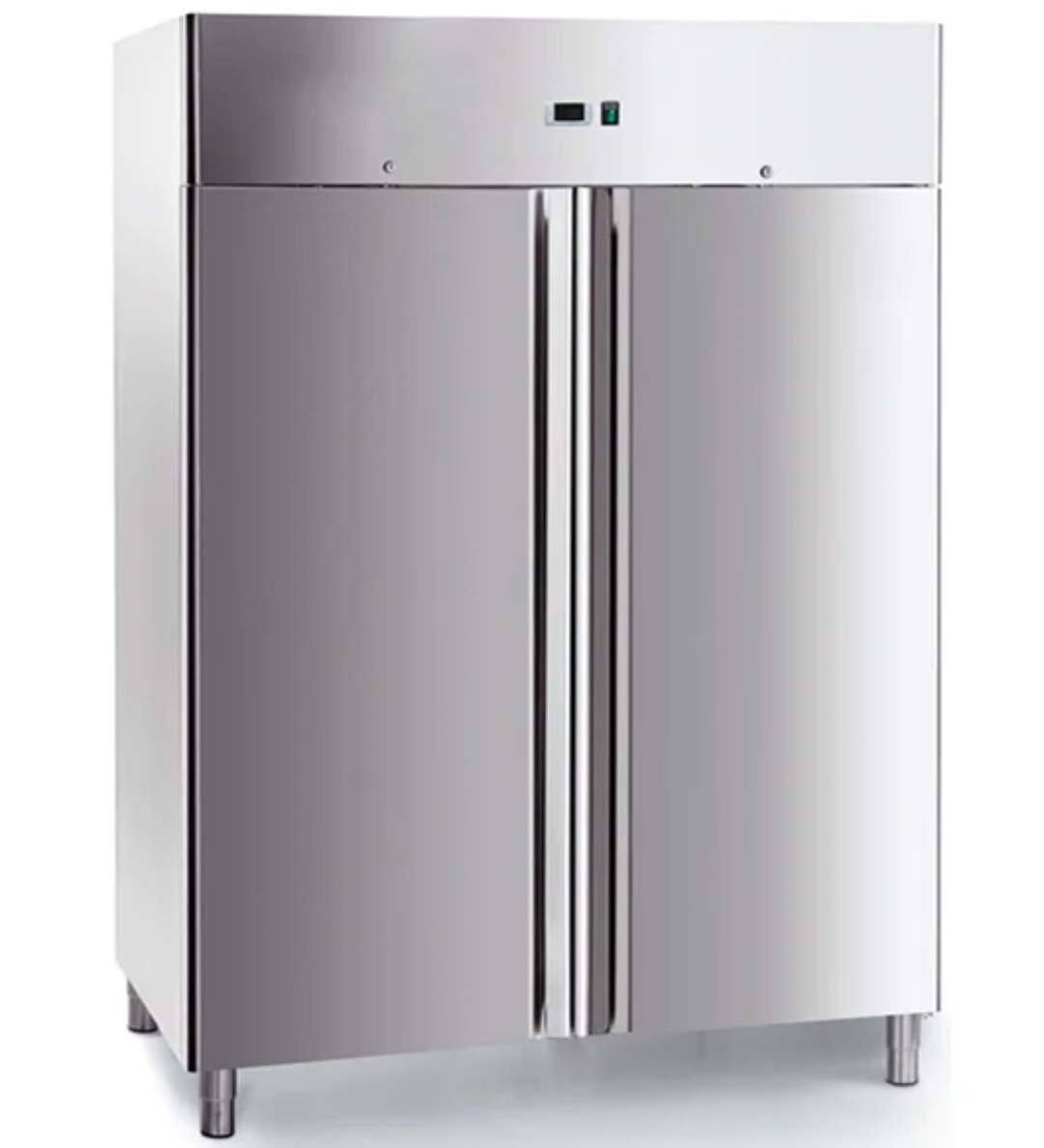 Commercial Kitchen Upright Refrigerator 1200 L Stainless Steel PREMIUM – Double Door - GN 2/1 - 0 to +10 °C