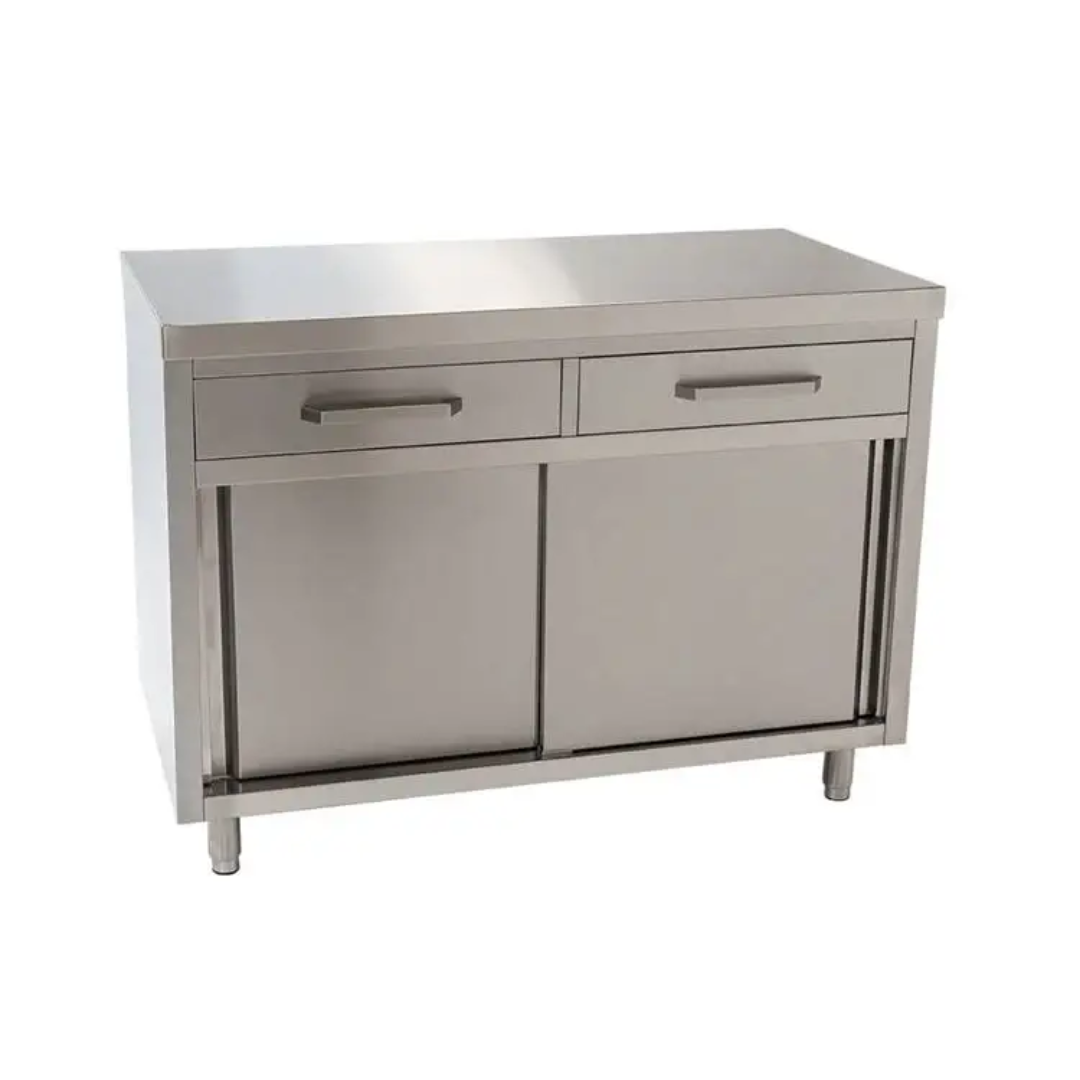 Stainless Steel Drawer Cabinet Service Counter 2 Top Drawers - 1200m x 700mm x 900mmH