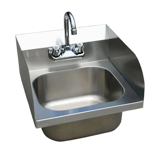 Commercial Stainless Steel Hand Wash Sink Wall Mount  Sink With Side Splas