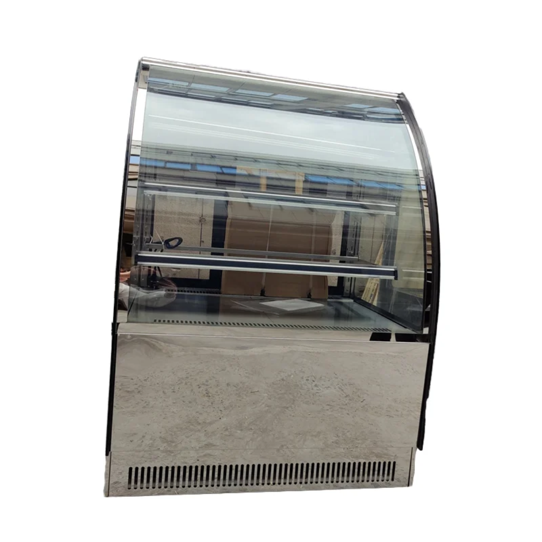 COMMERCIAL CAKE DISPLAY FRIDGE - CURVED GLASS- 524L - 1500mm - 3 Tier - Stainless Steel