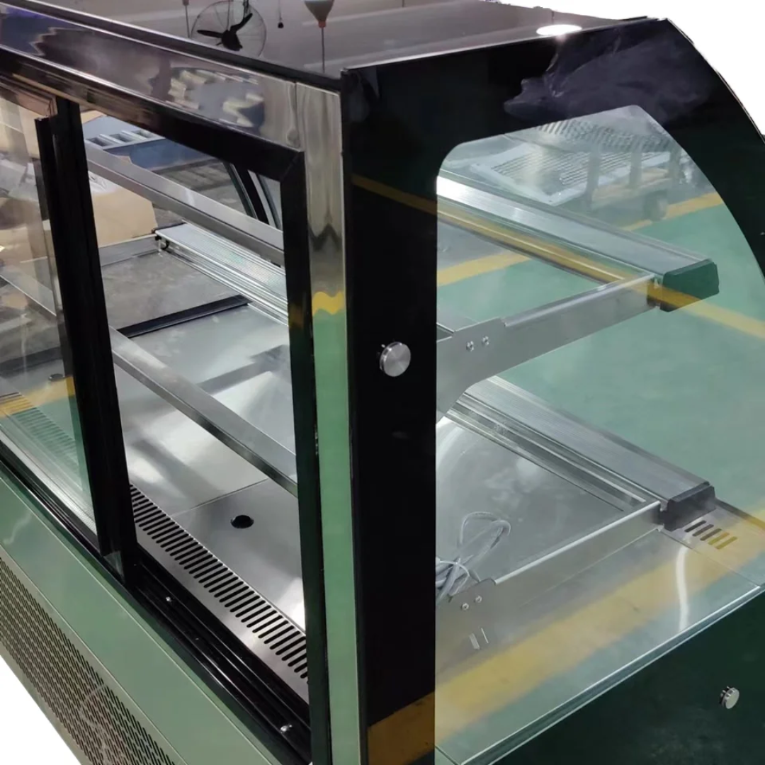 COMMERCIAL CAKE DISPLAY FRIDGE - CURVED GLASS- 524L - 1500mm - 3 Tier - Stainless Steel