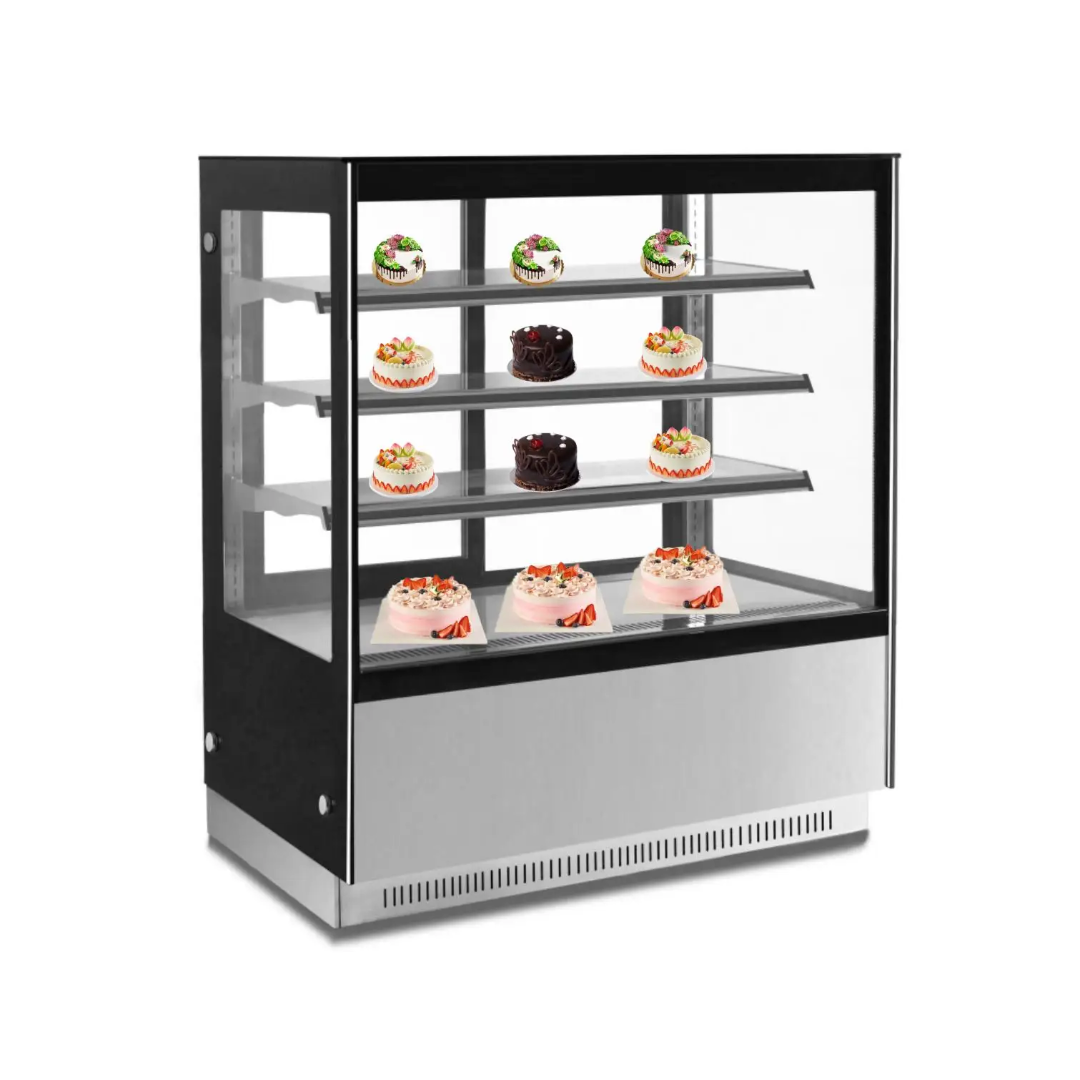 Commercial  Pastry/Cake Display Refrigerator – Straight Glass - 1500 mm - 598 L - Stainless Steel - 3 Adjustable Shelves