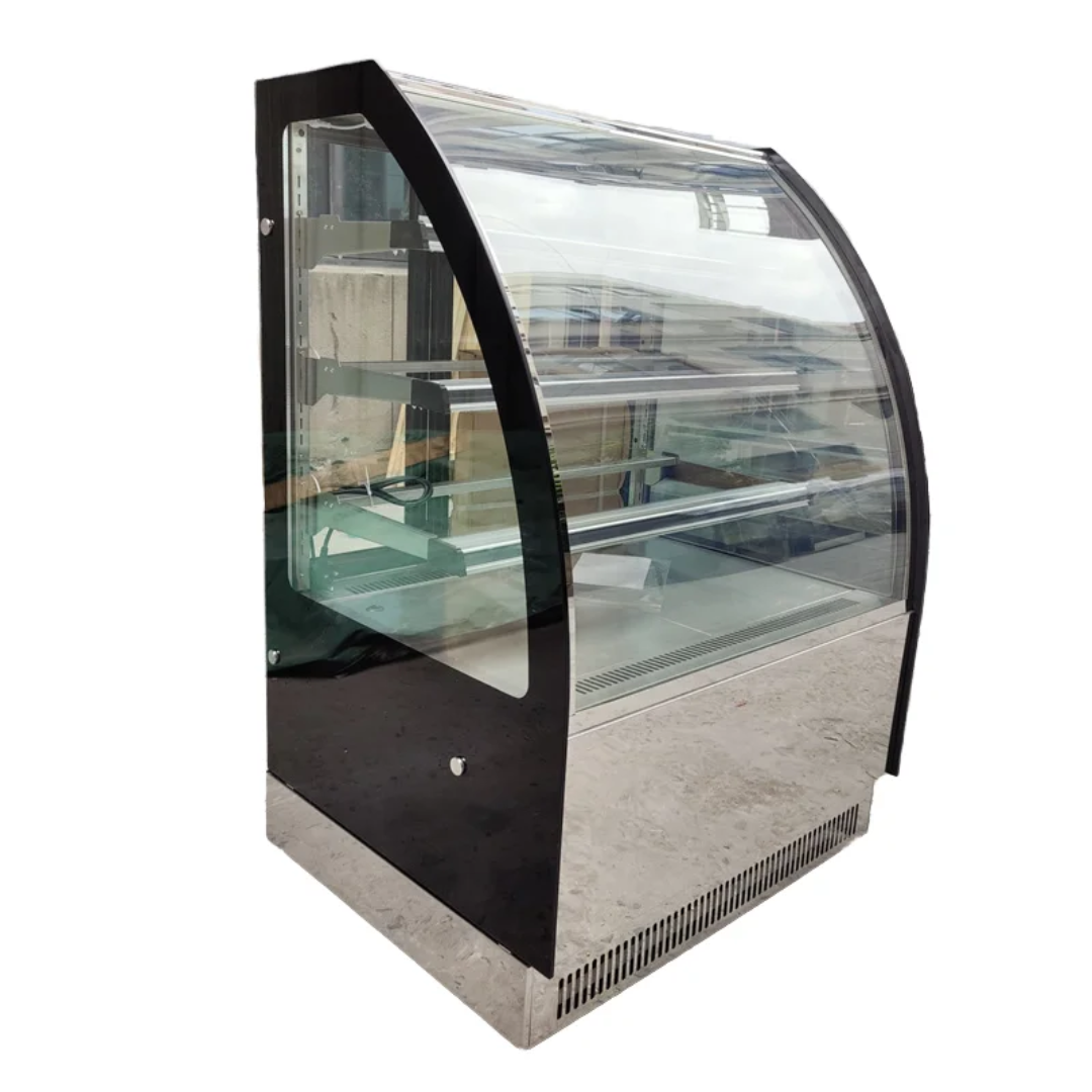 COMMERCIAL CAKE DISPLAY FRIDGE - CURVED GLASS- 524L - 1500mm - 3 Tier - Stainless Steel