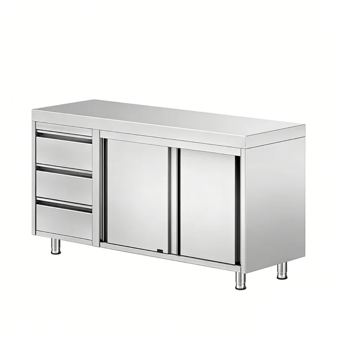 Stainless Steel Drawer Service Counter With Storage - 1800mm x 700mm x 900mmH