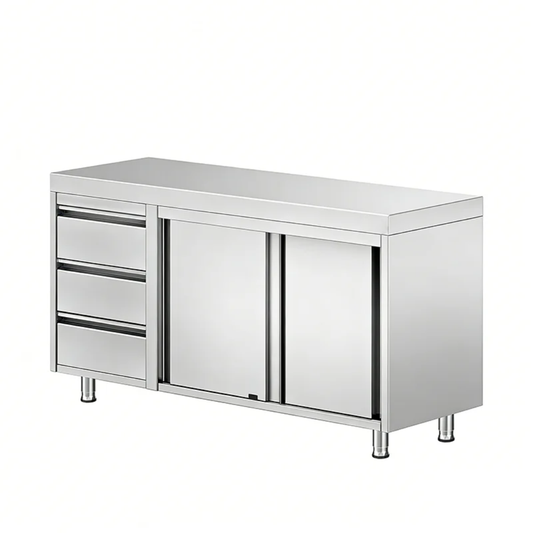 Stainless Steel Drawer Service Counter With Storage - 1800mm x 700mm x 900mmH