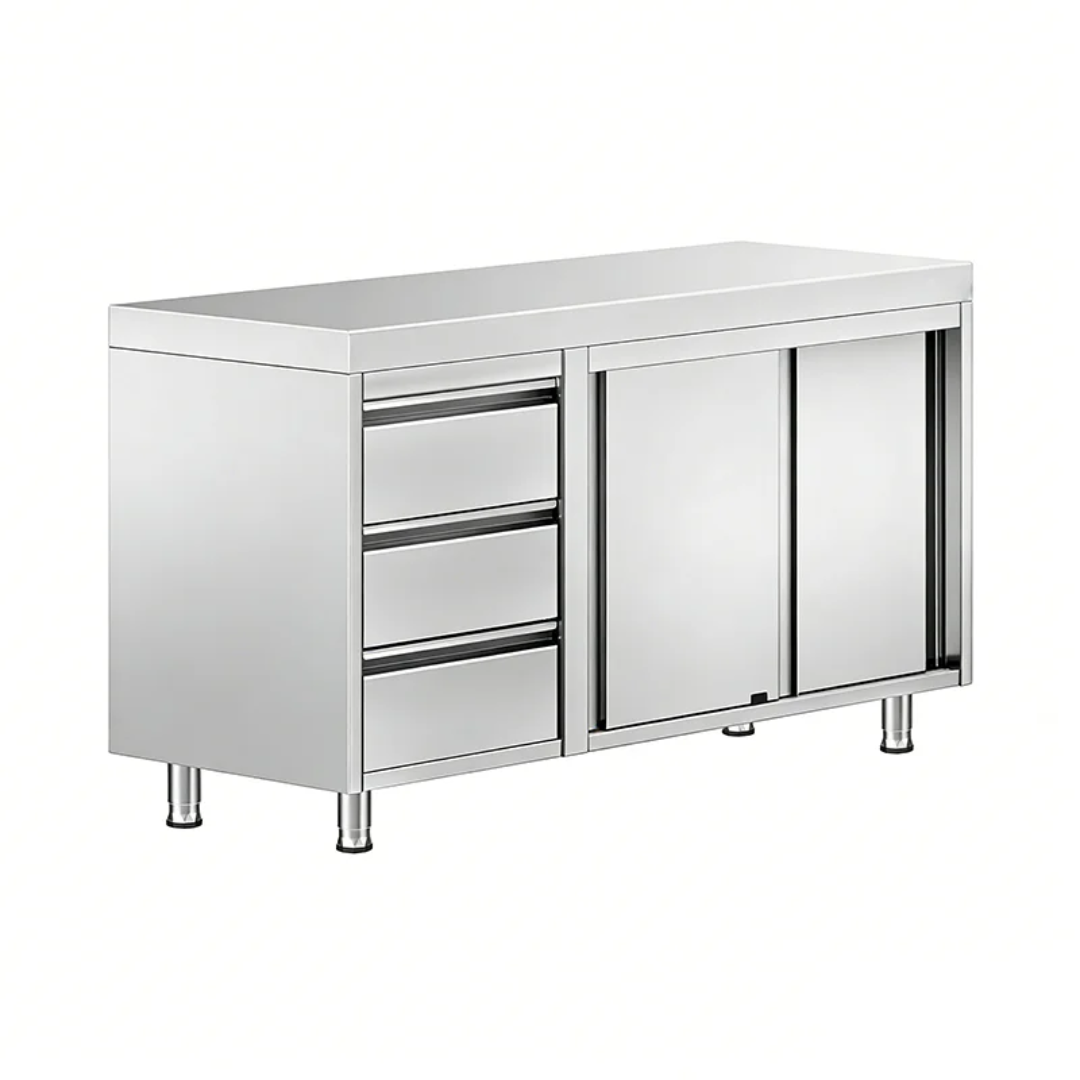 Stainless Steel Drawer Service Counter With Storage - 1800mm x 700mm x 900mmH