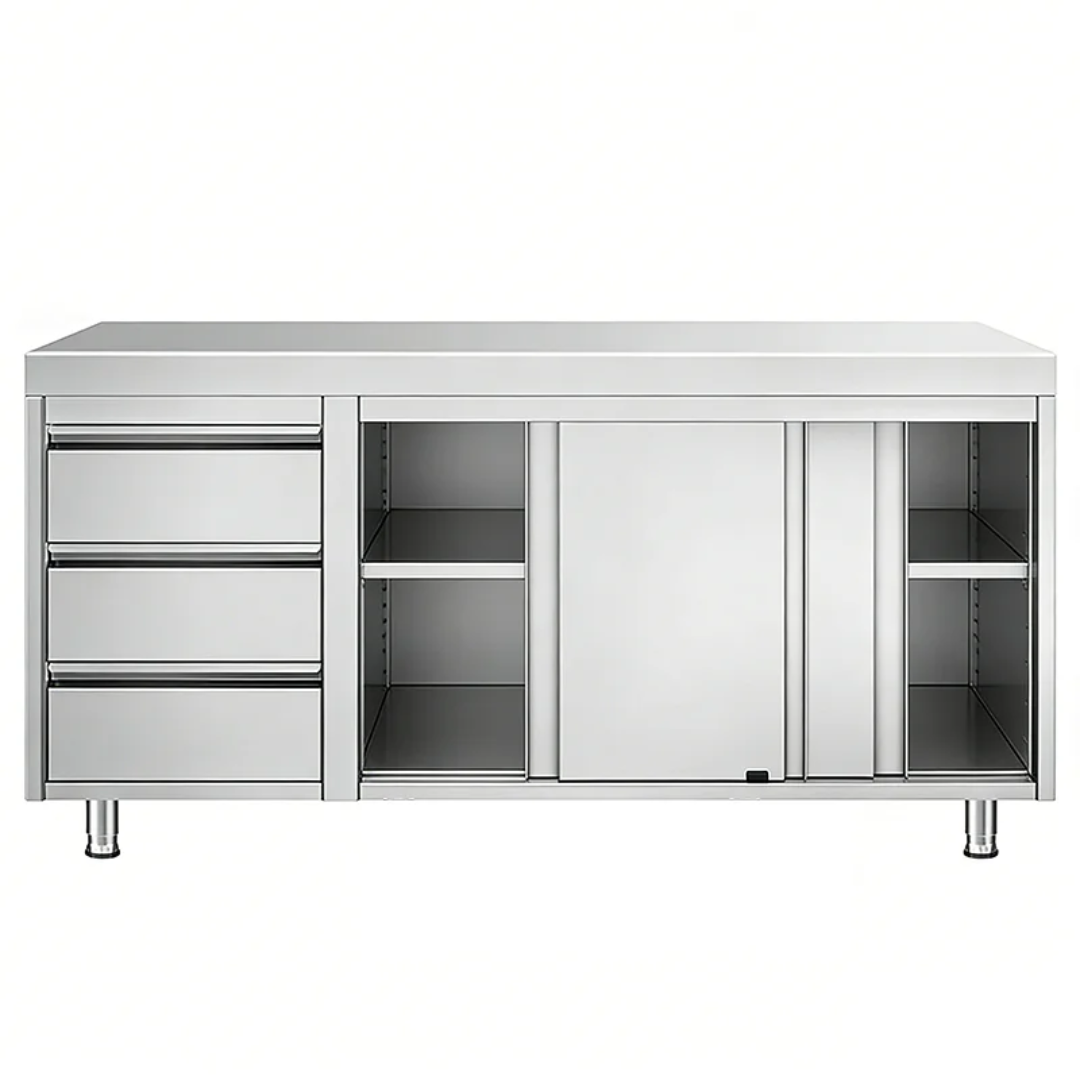 Stainless Steel Drawer Service Counter With Storage - 1800mm x 700mm x 900mmH