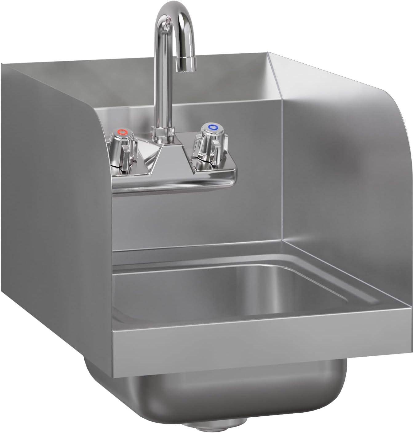 Commercial Stainless Steel Hand Wash Sink Wall Mount  Sink With Side Splas