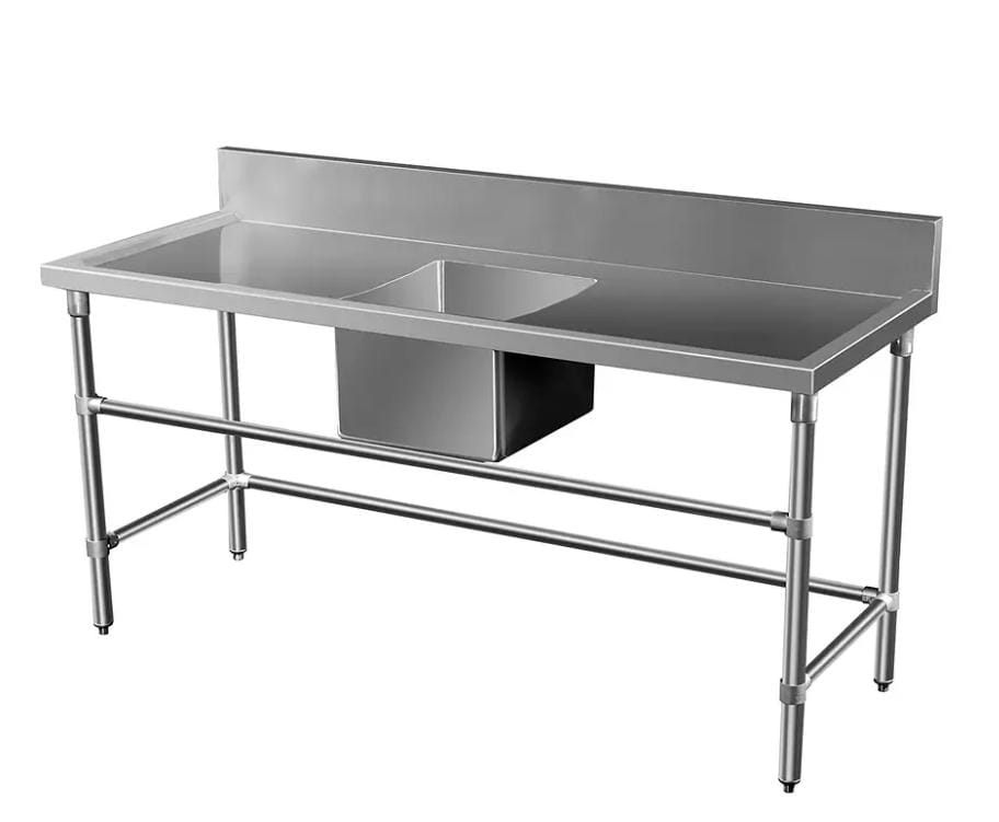 Prep Sink Rack Single Bowl Prep Sink - 1700mm x 700mm x 900mm High - LHS & RHS Work A ...