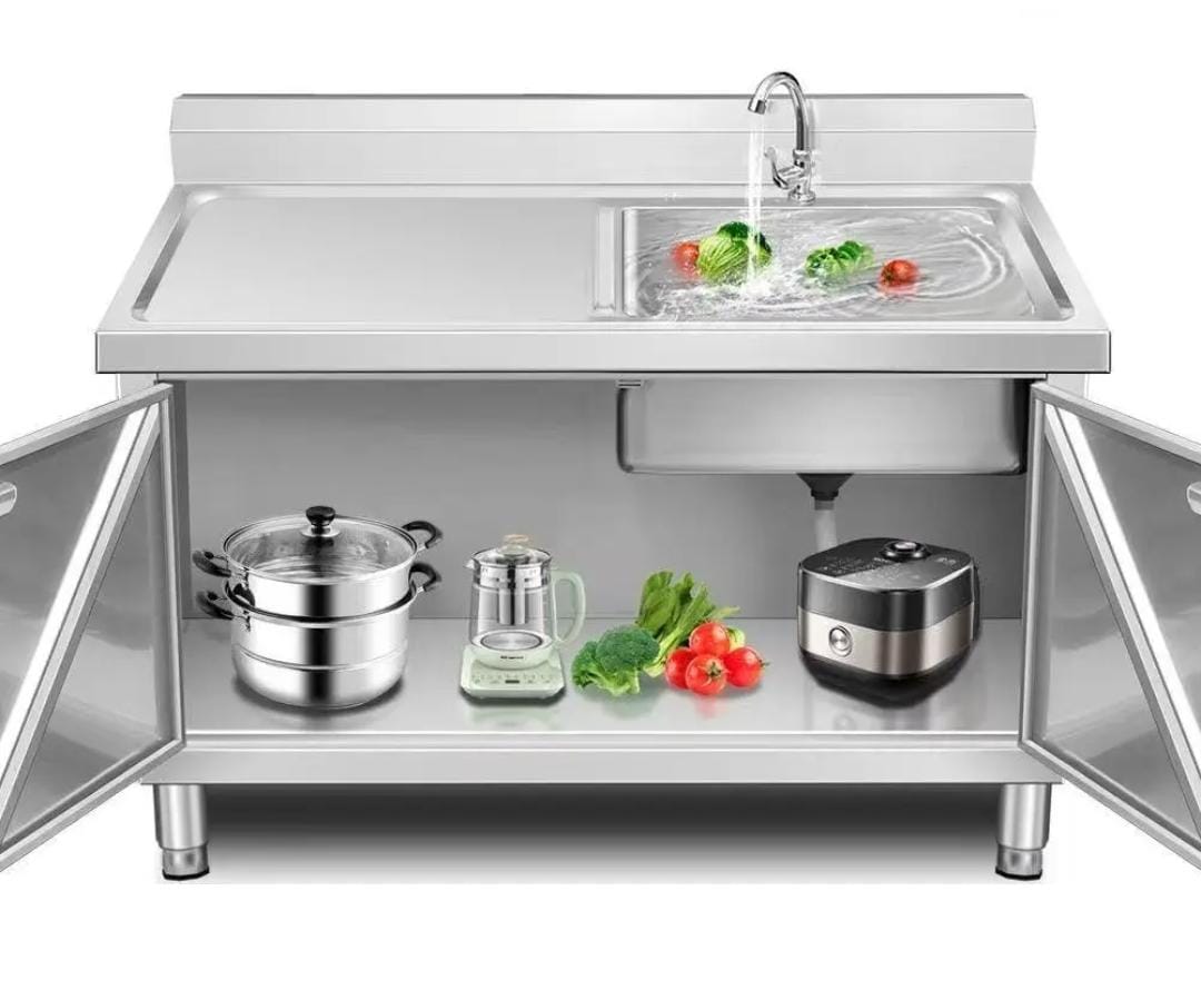 Single Bowl Sink Cabinet - 1700mm x 700mm x 900mmH - LHS Work Area