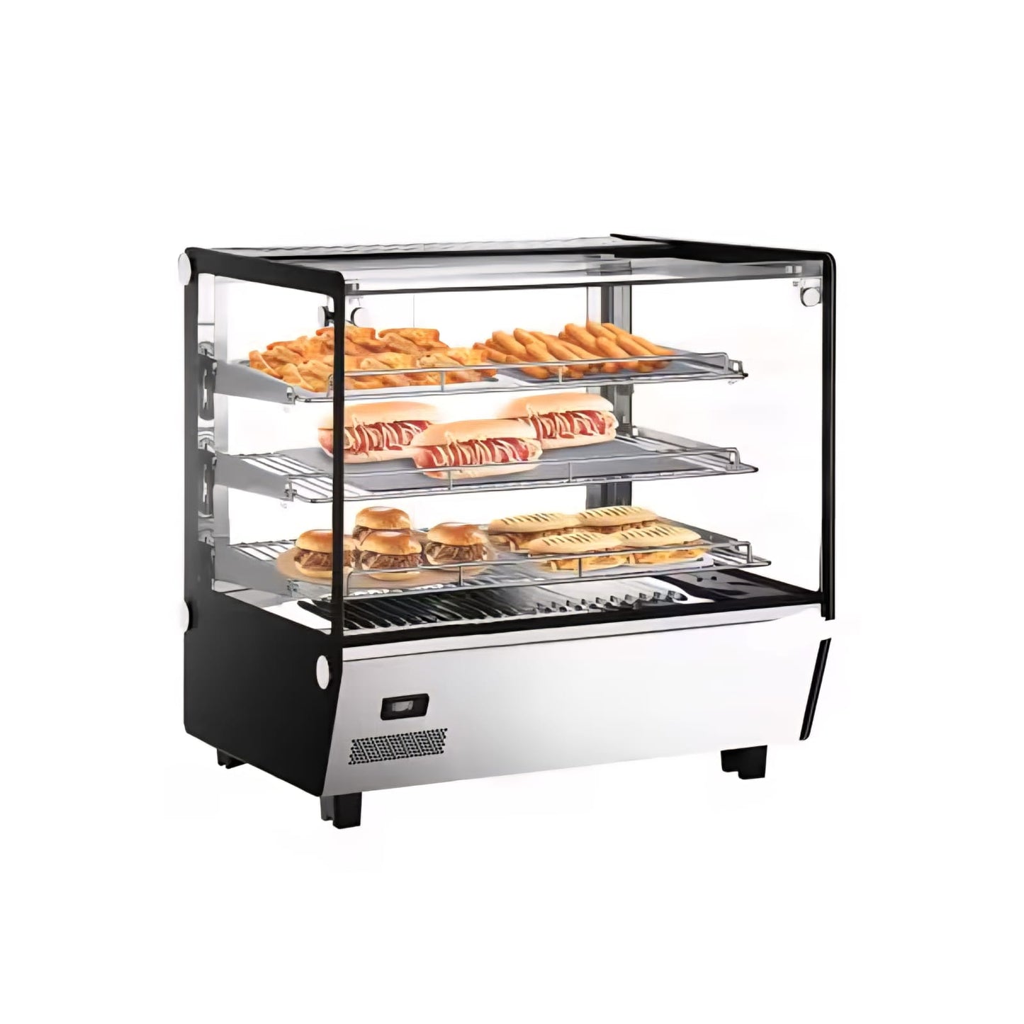 Commercial Countertop Hot Pastry Display Case Pie Warmer – 160 L  - 2 shelves - LED - 1.5 kW - 900mm - Stainless Steel