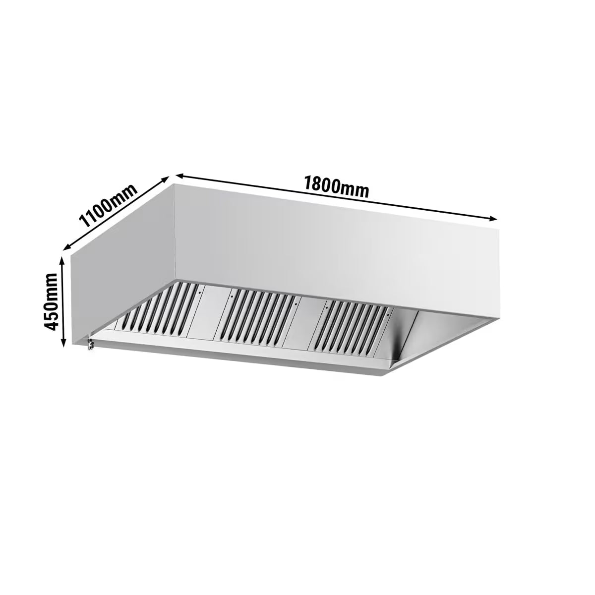 Commercial Box Extractor Hood - 1800mm - with Baffle Filters & Lighting