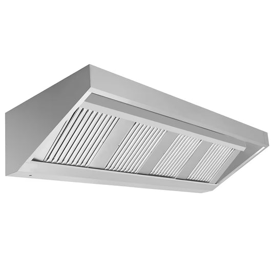 Commercial Wall-Mounted Extraction Canopy - 2400mm - with Baffle Filters & LED Lighting