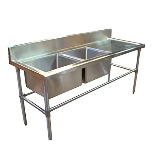 Double Bowl Sink - 2300mm x 700mm x 900mm High - RHS Work Area