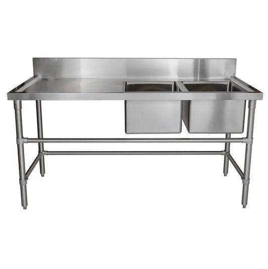 Double Bowl Sink - 2300mm x 700mm x 900mm High - LHS Work Area