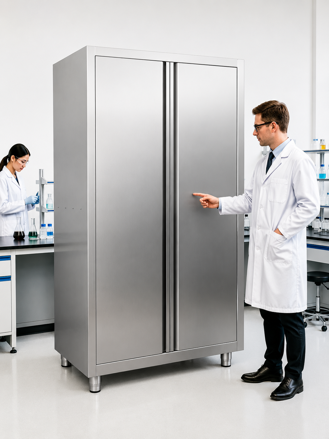 Double Door Stainless Steel Storage Cabinet – 1200(W) × 700(D) × 2000(H) mm
