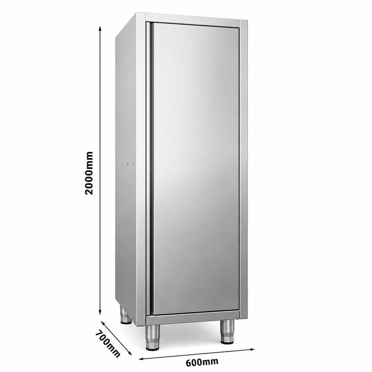 Single Door Stainless Steel Storage Cabinet – 600(W) x 700(D) x 2000(H) mm