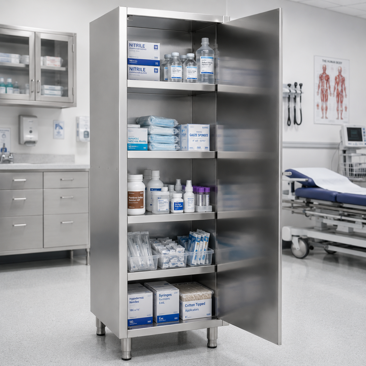 Single Door Stainless Steel Storage Cabinet – 600(W) x 700(D) x 2000(H) mm