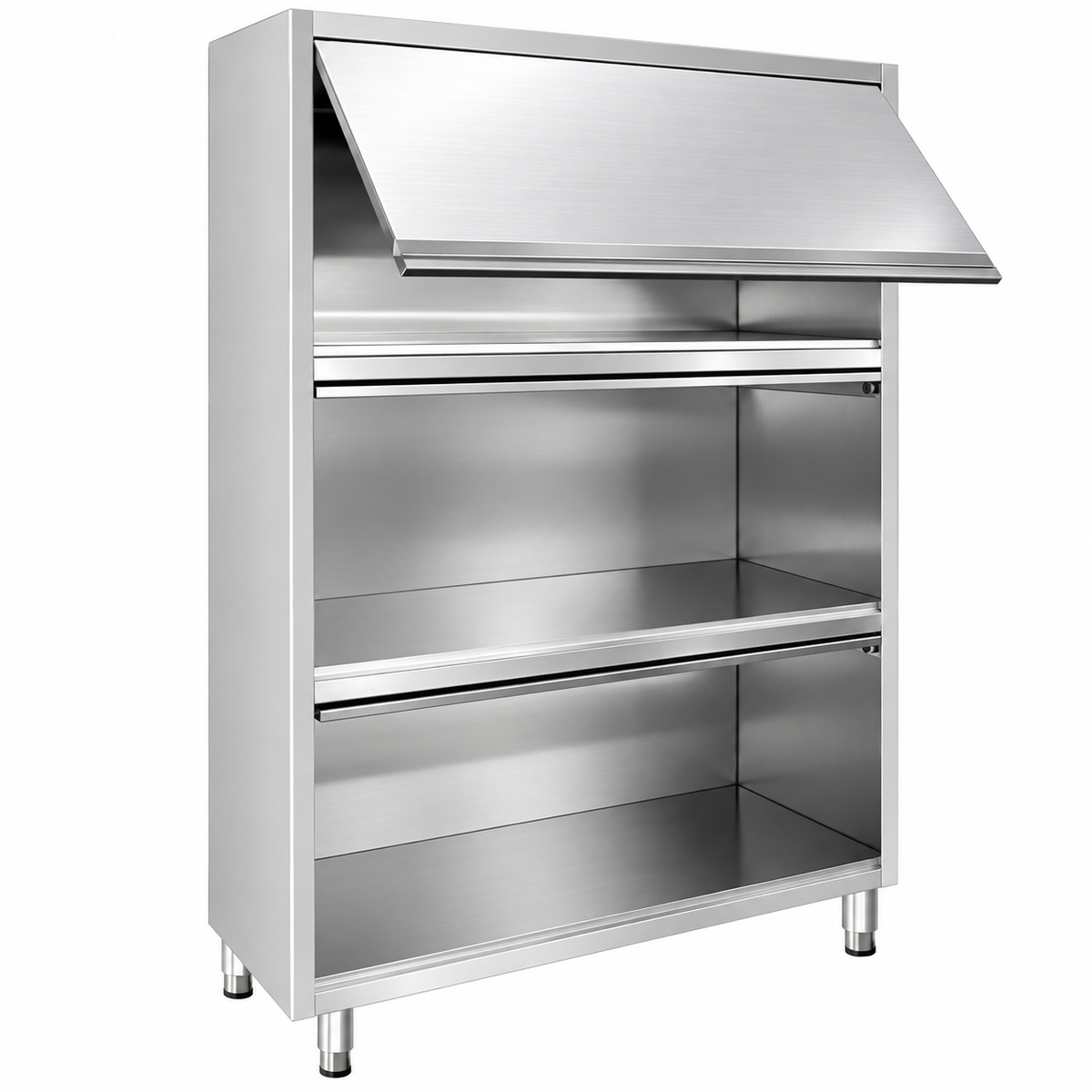 Stainless Steel Storage Cabinet with 3 Lift-Up Door 1200mm x 500mm x 1800mmH