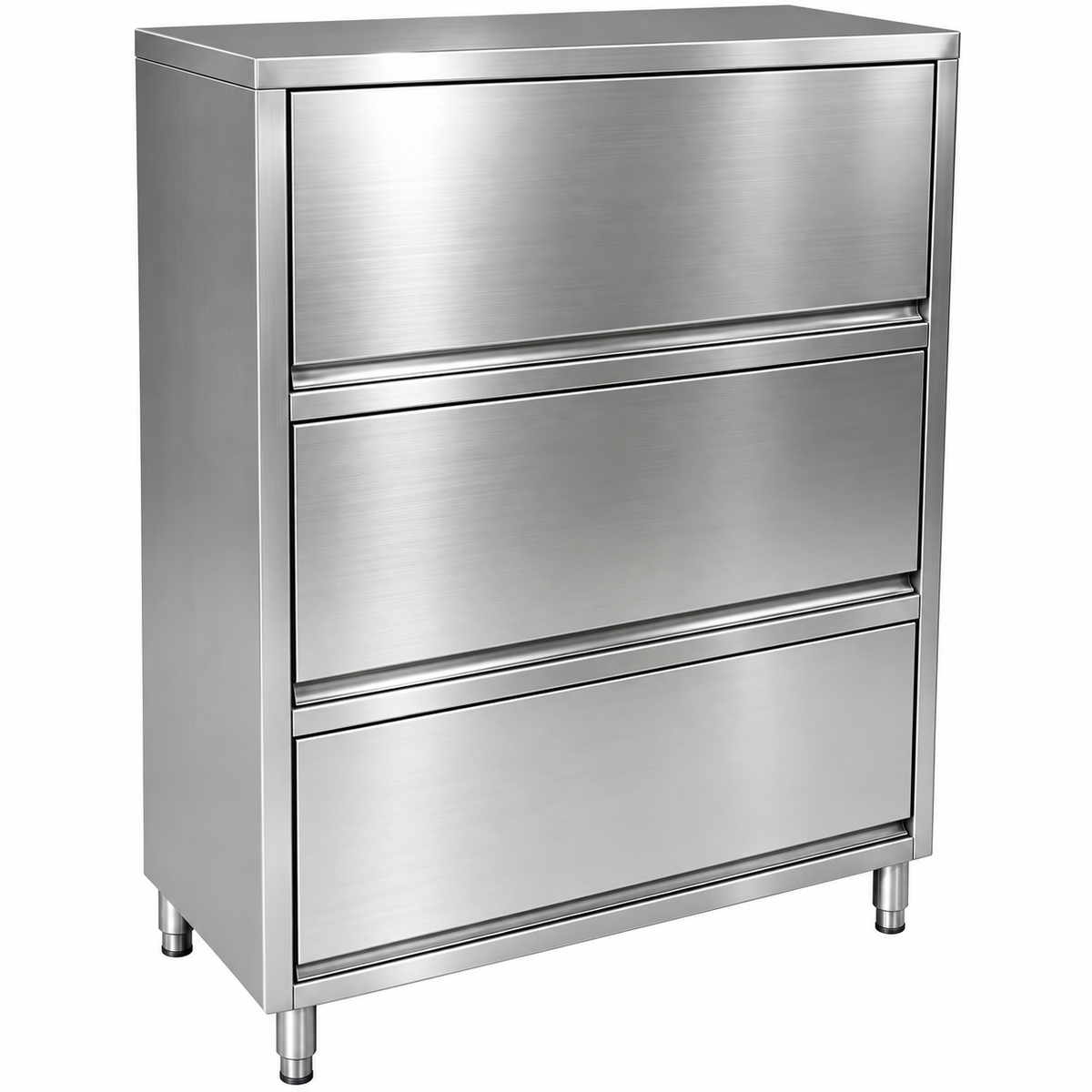 Stainless Steel Storage Cabinet with 3 Lift-Up Door 1200mm x 500mm x 1800mmH