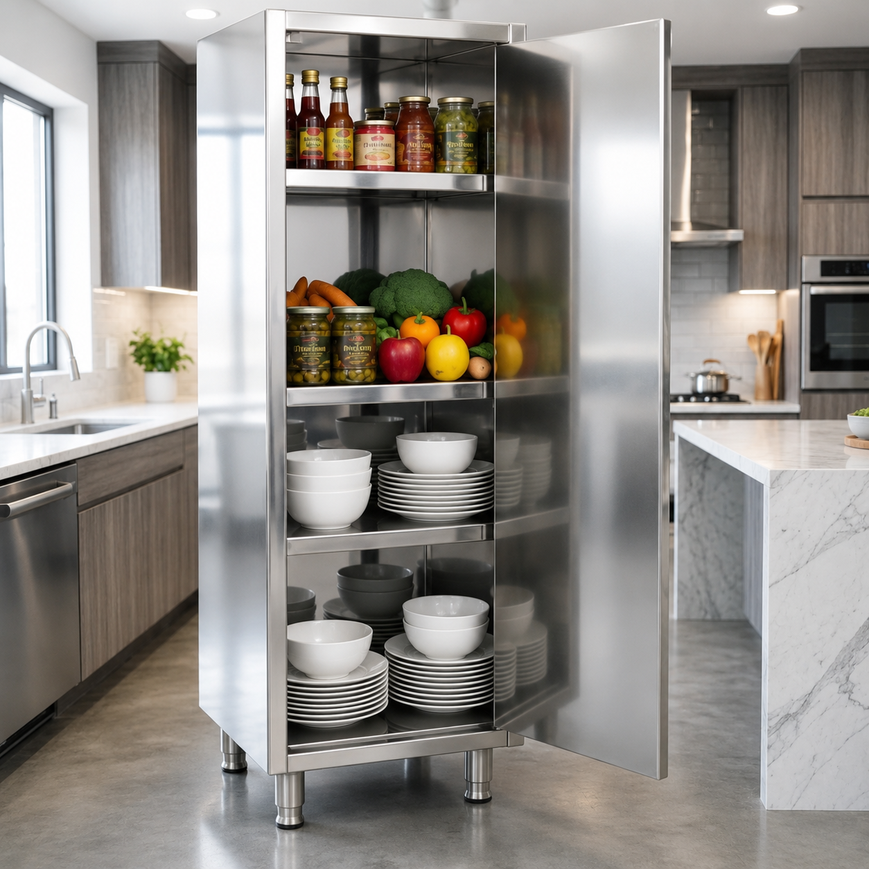 Single Door Stainless Steel Storage Cabinet – 600(W) x 700(D) x 2000(H) mm