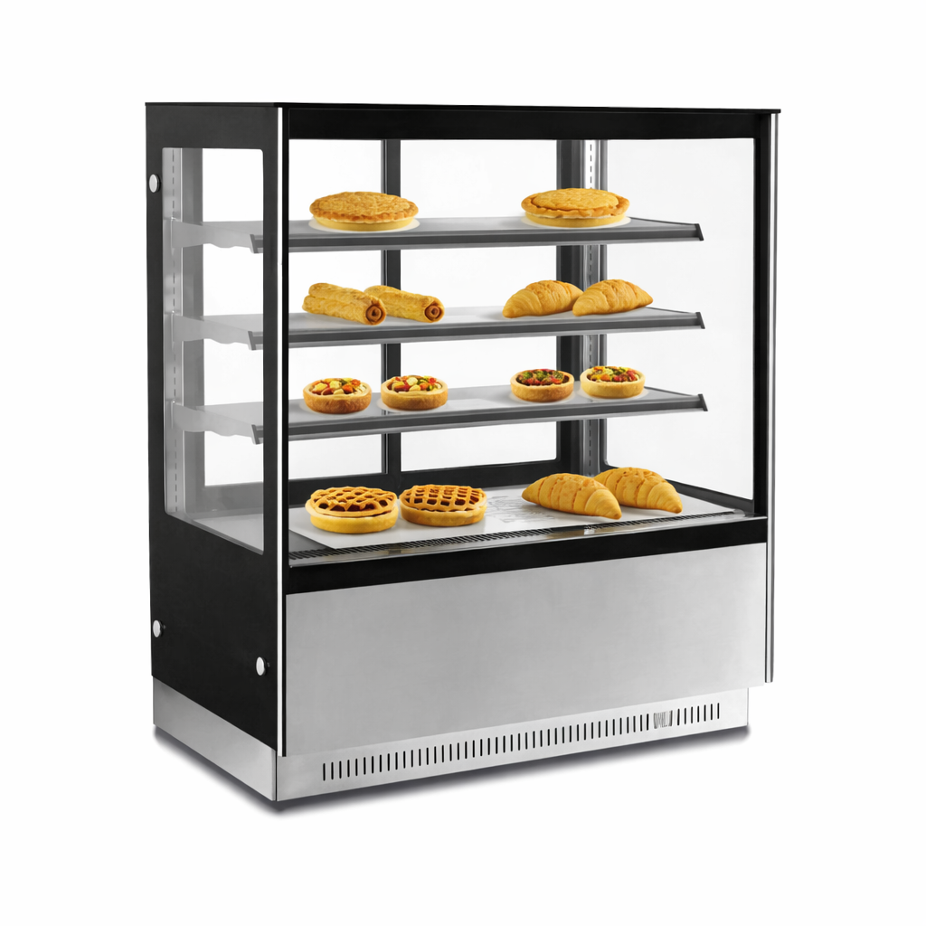 COMMERCIAL HOT PASTRY/CAKE DISPLAY  - STRAIGHT GLASS- 598L - 1500mm - 3 Tier - Stainless Steel (Copy)