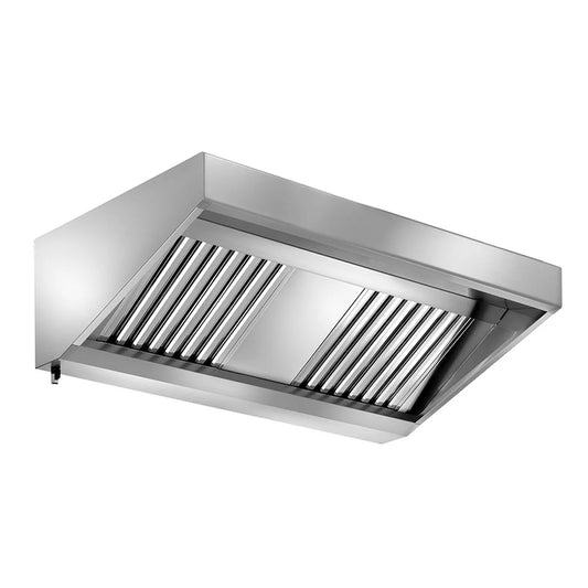 Commercial Wall-Mounted Extraction Canopy - 1200mm - with Baffle Filters & LED Lighting