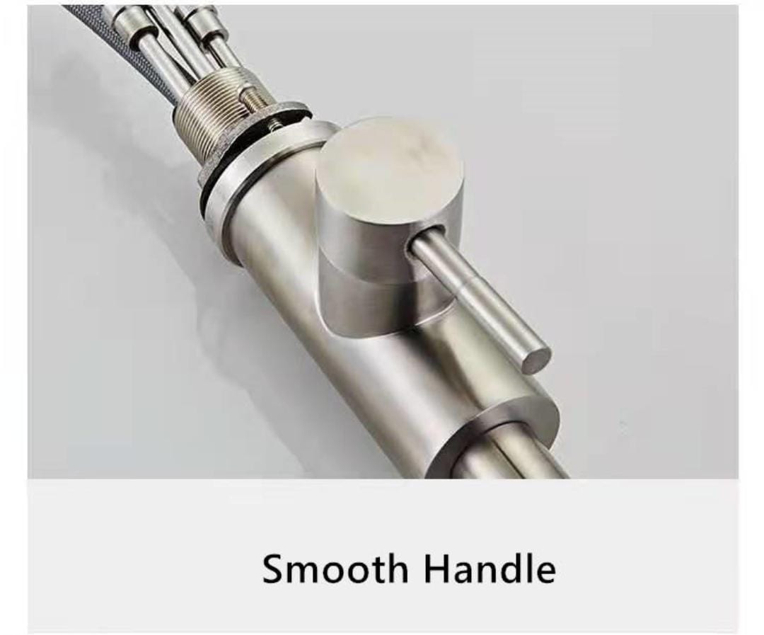 Stainless Steel Brushed Deck Mounted Pull Out Faucet